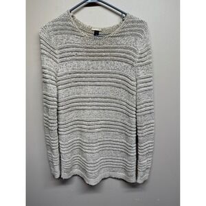DANA BUCHMAN Striped Knit Sweater‎ Women Size S Cotton Blend